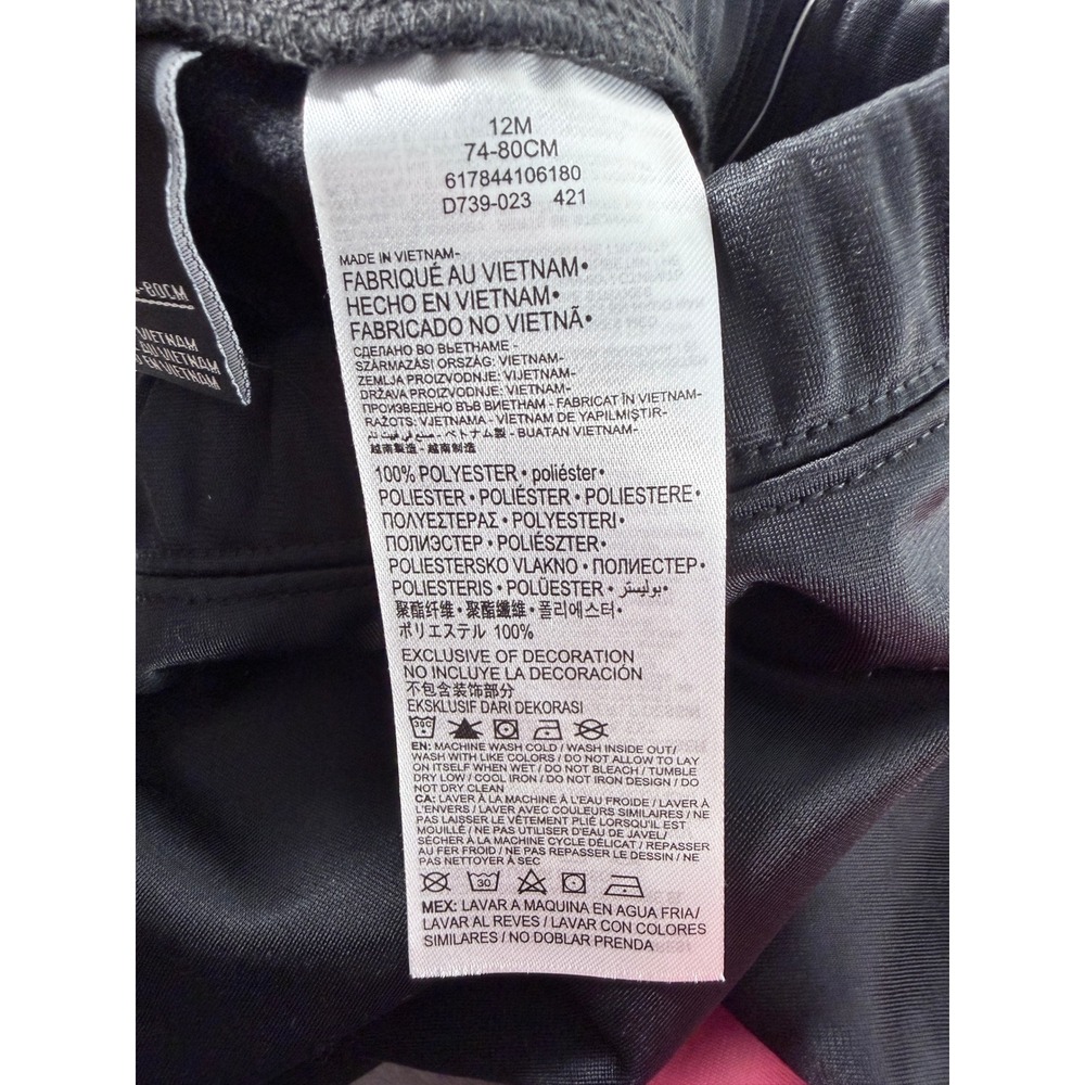 Nike Girls Pink Black‎ 2 Piece Tracksuit Set Full Zip Jacket Pants Size 12M NWT - Picture 14 of 16